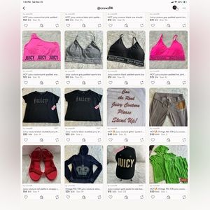 All vintage juicy couture clothing and bras bags and more.CHECK OUT Crews94